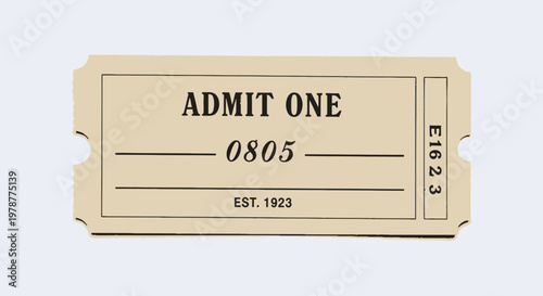 A single admit one ticket stub.