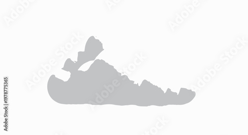 a gray silhouette of a sneaker.