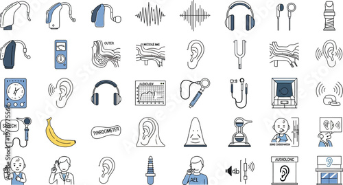 Hearing aid devices are displayed as icons.