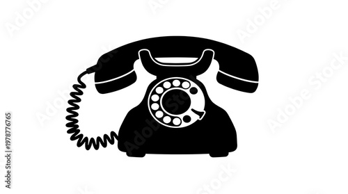 Vintage rotary phone silhouette