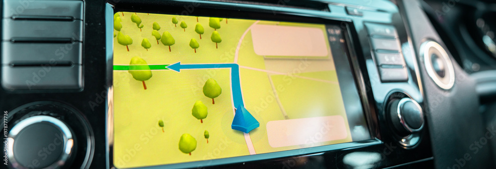 Ταπετσαρία Modern vehicle parking with multiple camera sensors activated on dashboard display, demonstrating driver assistance technology helping maneuver and park safely