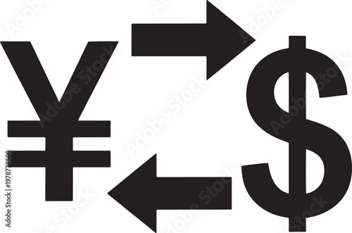 Currency exchange symbol vector illustration with arrows with black and white