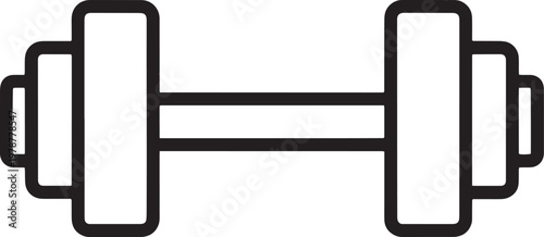 Outline icon of a dumbbell weight with line art with free weights fitness equipment exercise equipment gym