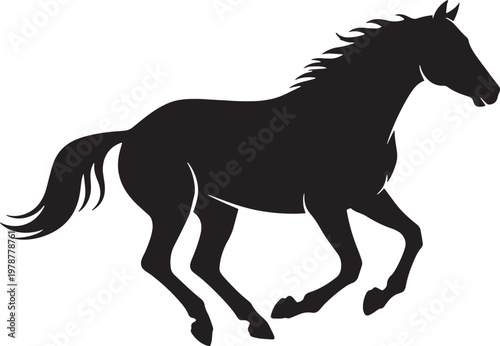 Silhouette of a galloping horse