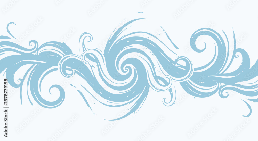 Fototapeta premium blue swirling wave design element.