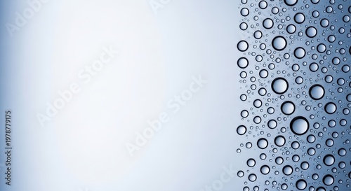 Close Up View of Water Drops on a Clear Glass Surface.