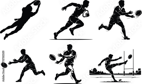 Silhouette sequence of athlete playing beach tennis at sunset with dynamic motion