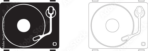 Vinyl Turntable. Record Player vector icon.