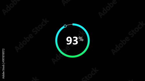 9% Progress Percentage Circular Infographic, 4k Illustration.