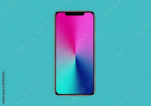 Free Download Modern smartphone displaying vibrant gradient screen with sleek design - GFXLoad