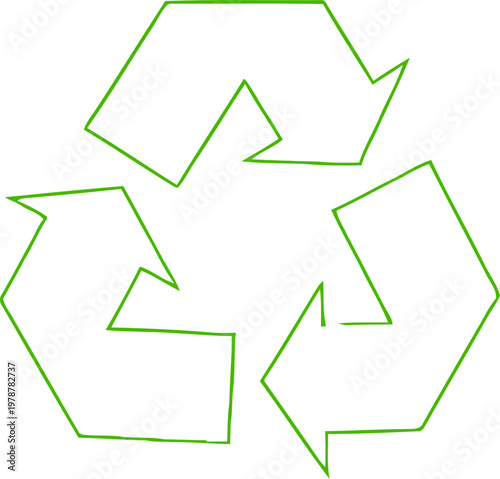 Recycling symbol outline icon, featuring three arrows in a circle design signifies eco conservation and environmental reuse for nature on a black background. Vector illustration !