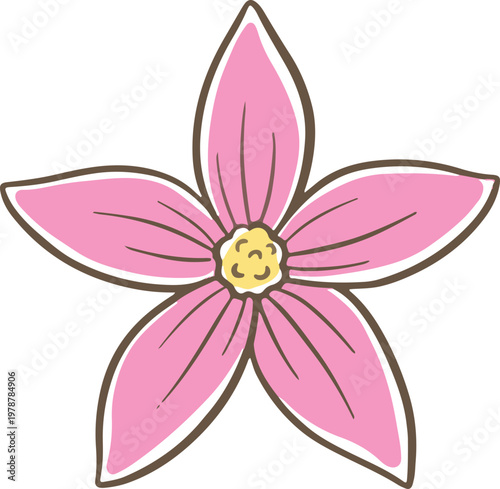 Simple floral flower heads pretty wildflower outline clipart vector illustration