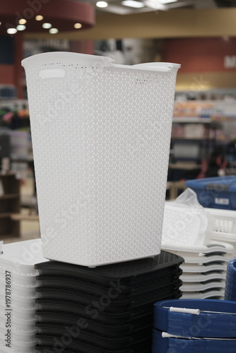 domestic thrash can on a supermarket