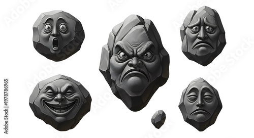 Wallpaper Mural Rock Character Emotions Set Creative Art Torontodigital.ca