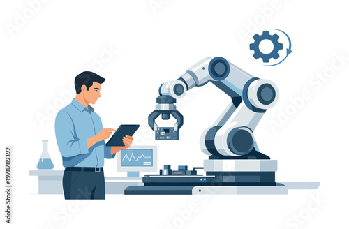 Advanced robotics and engineering concept illustrating the use of automated mechanical systems to perform complex tasks in controlled environments, visualized with a