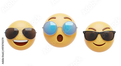 Wallpaper Mural Three Fun Emoji Characters Wearing Sunglasses Torontodigital.ca