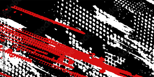 Exclusive red and black color combination sport racing car livery design, for universal medium eps10 vector ready to print.