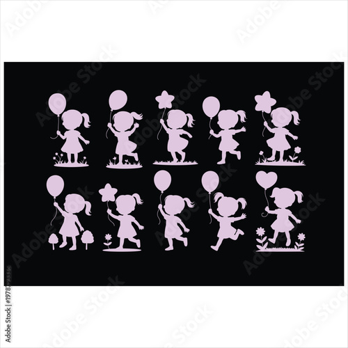 Black background with white and purple dancing figures in silhouette