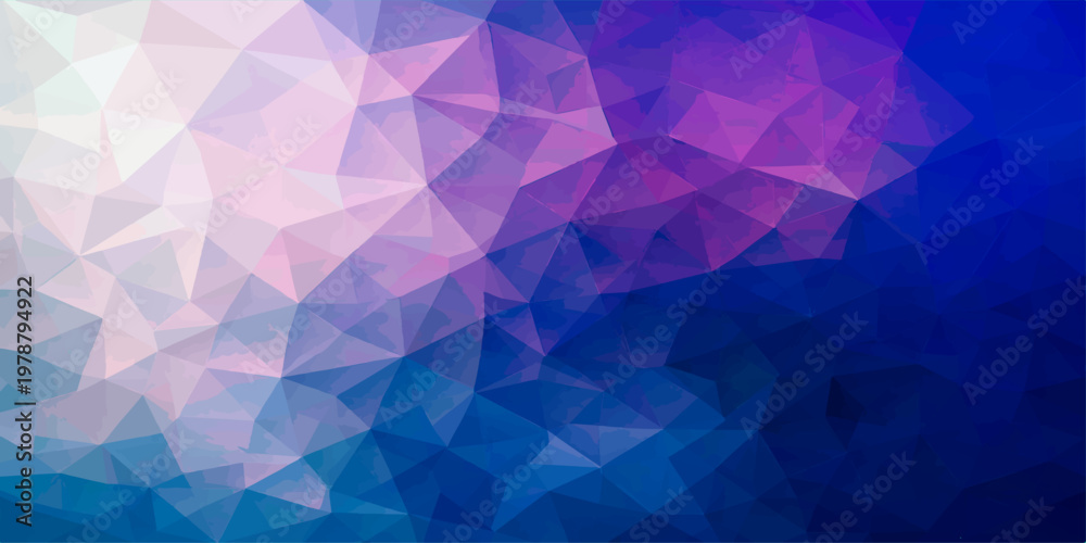 Obraz premium A mesmerizing polygonal design, combining shades of pink, blue, and purple, that showcases the fusion of art and technology.