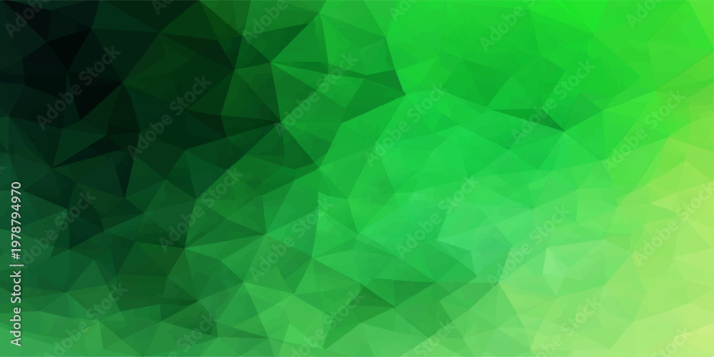Obraz premium Abstract Low Poly Background in green shades, a study in texture, depth, and form, perfect for artistic design. 