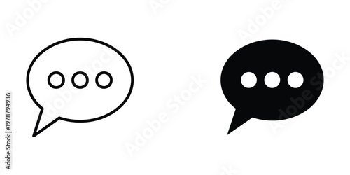 Contrast between light and dark speech bubbles with three dots indicating a pause