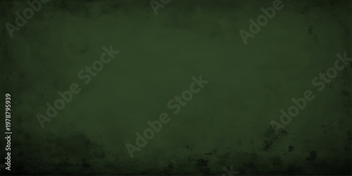 Dark green grunge background with copy space featuring an abstract smoke texture of blue clouds and black moonlit fog on an old paper wall backdrop