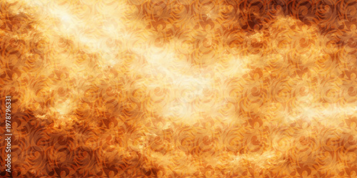 An abstract burning inferno of orange and yellow flames creates a textured grunge pattern with motion and smoke against a red night background for a hot heat wallpaper design