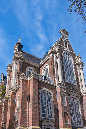 Renaissance style Western Church (Westerkerk, 1620 - 1631) - Dutch Protestant church. It stands on edge of Amsterdam’s Jordaan district, on Prinsengracht (Prince's Canal). Amsterdam, The Netherlands.