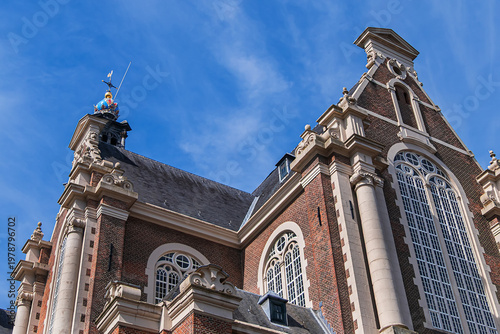 Renaissance style Western Church (Westerkerk, 1620 - 1631) - Dutch Protestant church. It stands on edge of Amsterdam’s Jordaan district, on Prinsengracht (Prince's Canal). Amsterdam, The Netherlands.