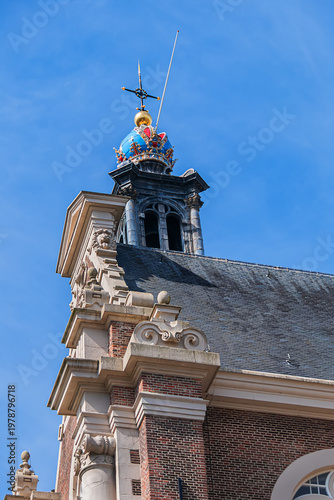 Renaissance style Western Church (Westerkerk, 1620 - 1631) - Dutch Protestant church. It stands on edge of Amsterdam’s Jordaan district, on Prinsengracht (Prince's Canal). Amsterdam, The Netherlands.