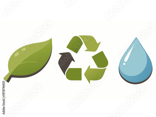 recycle eco icon, badge and label set