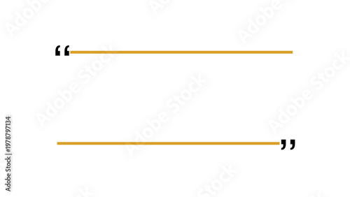 Quadro su tela Minimal quote frame template with elegant golden lines and quotation marks