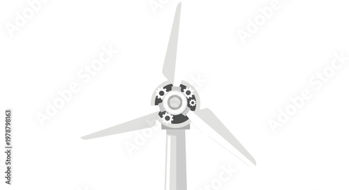 This technical illustration showcases the internal gear mechanism of a wind turbine rotor hub with precise mechanical components designed for efficient energy.