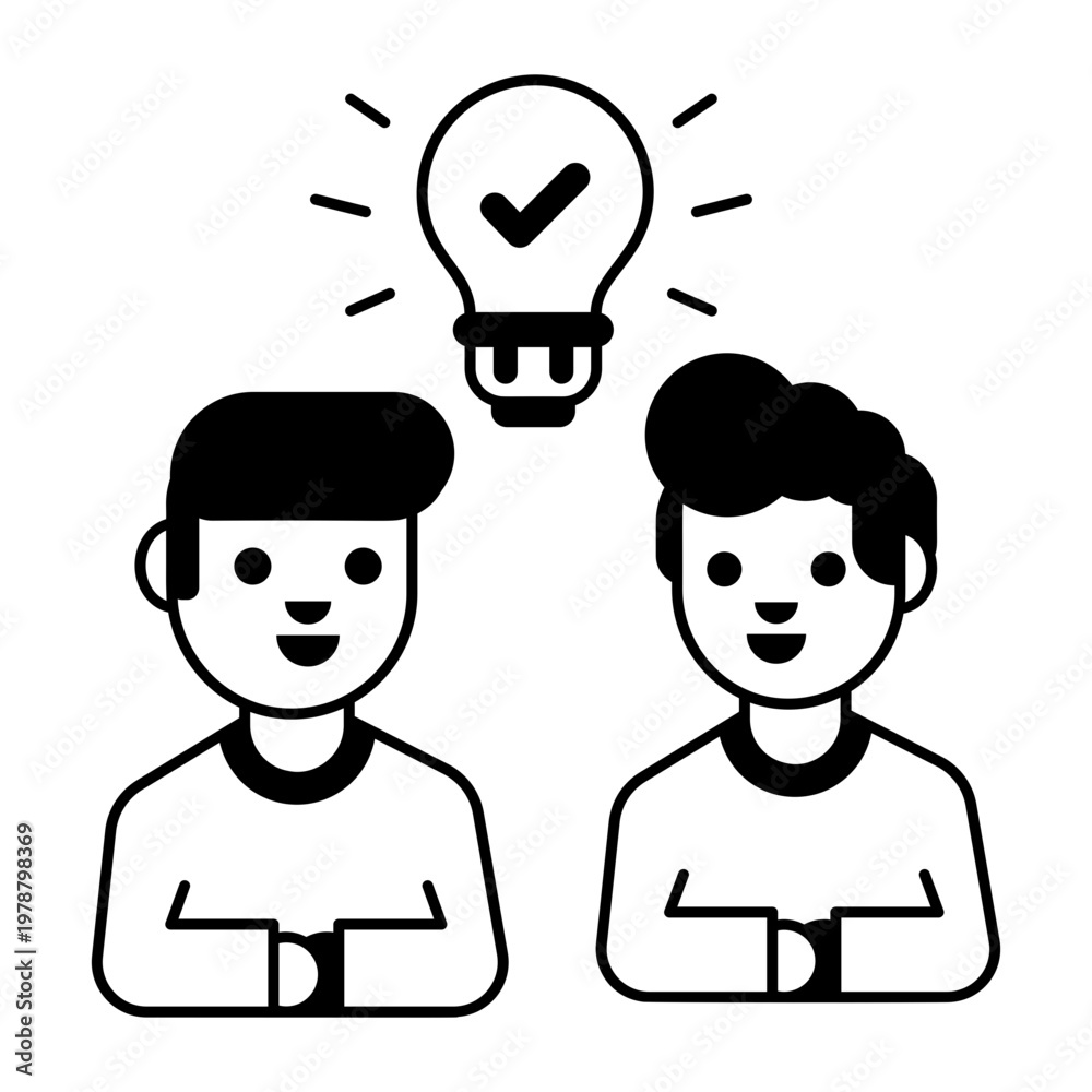 Fototapeta premium Icon showing colleagues designed in Glyph style