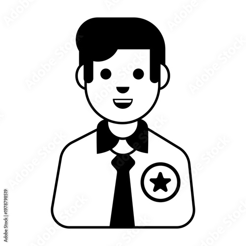 Glyph style icon showing promotion achievement