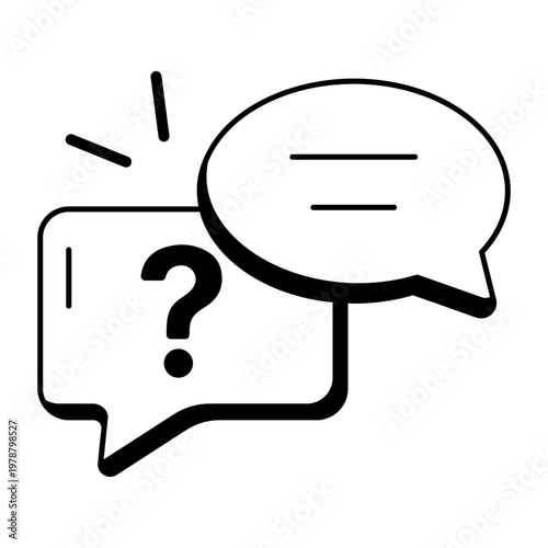 Icon depicting question answers designed in Glyph style