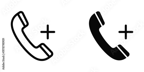 Tableau sur toile Combining traditional and modern phone icons with plus signs for merging concept