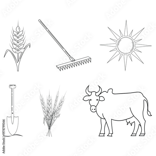 Farm and agriculture icon  illustration in clipping art 