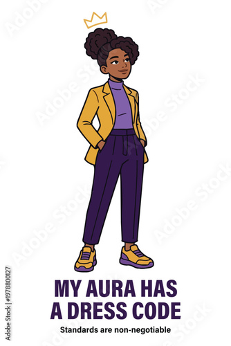 My aura has a dress code street style vector elegant fashion genz outfit t shirt design