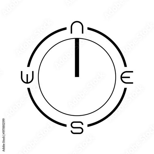 Architectural north arrow and compass outline vector