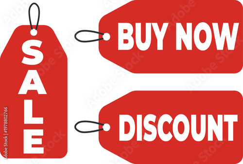 A set of vector discount stickers for printing and online stores. Flat  design with discount percentages . Sale tags, price signs, special offer	