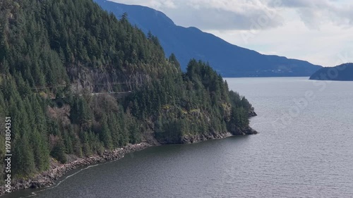 Stunning Howe Sound Landscape in British Columbia, Canada, Featuring Majestic Mountains and Serene Waters