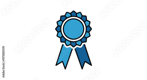 Award Ribbon with Medallion for Achievement Recognition