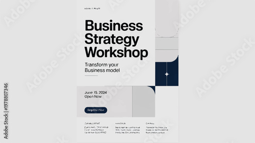 Business strategy workshop flyer with transform your business model text