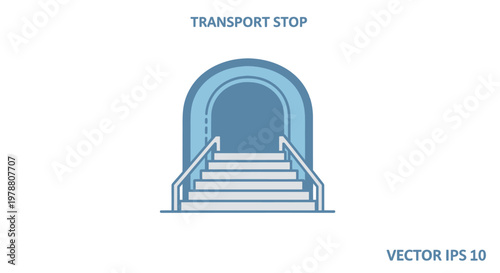 Transport Stop Staircase Subway Entrance.