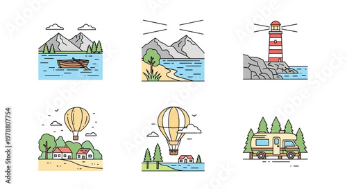 Hot air balloon flying high.