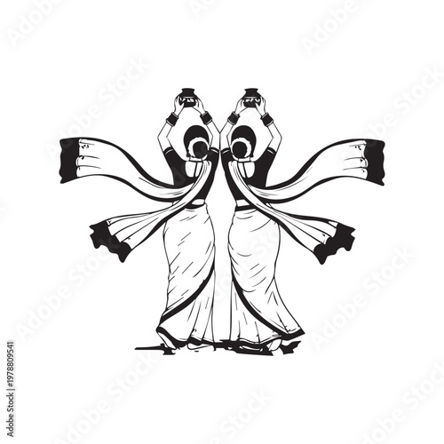 Traditional dancers of west Bengal performing a classical dance form