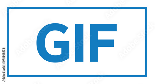 A simple graphic displays the letters gif in bold bright blue against a white rectangular background