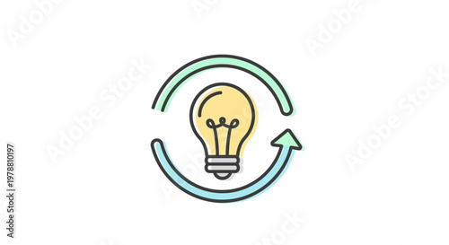 Light Bulb with Circular Arrow.