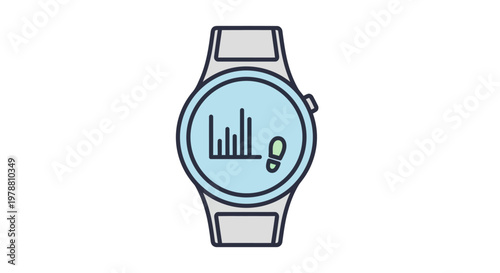 Smartwatch with graph on screen.